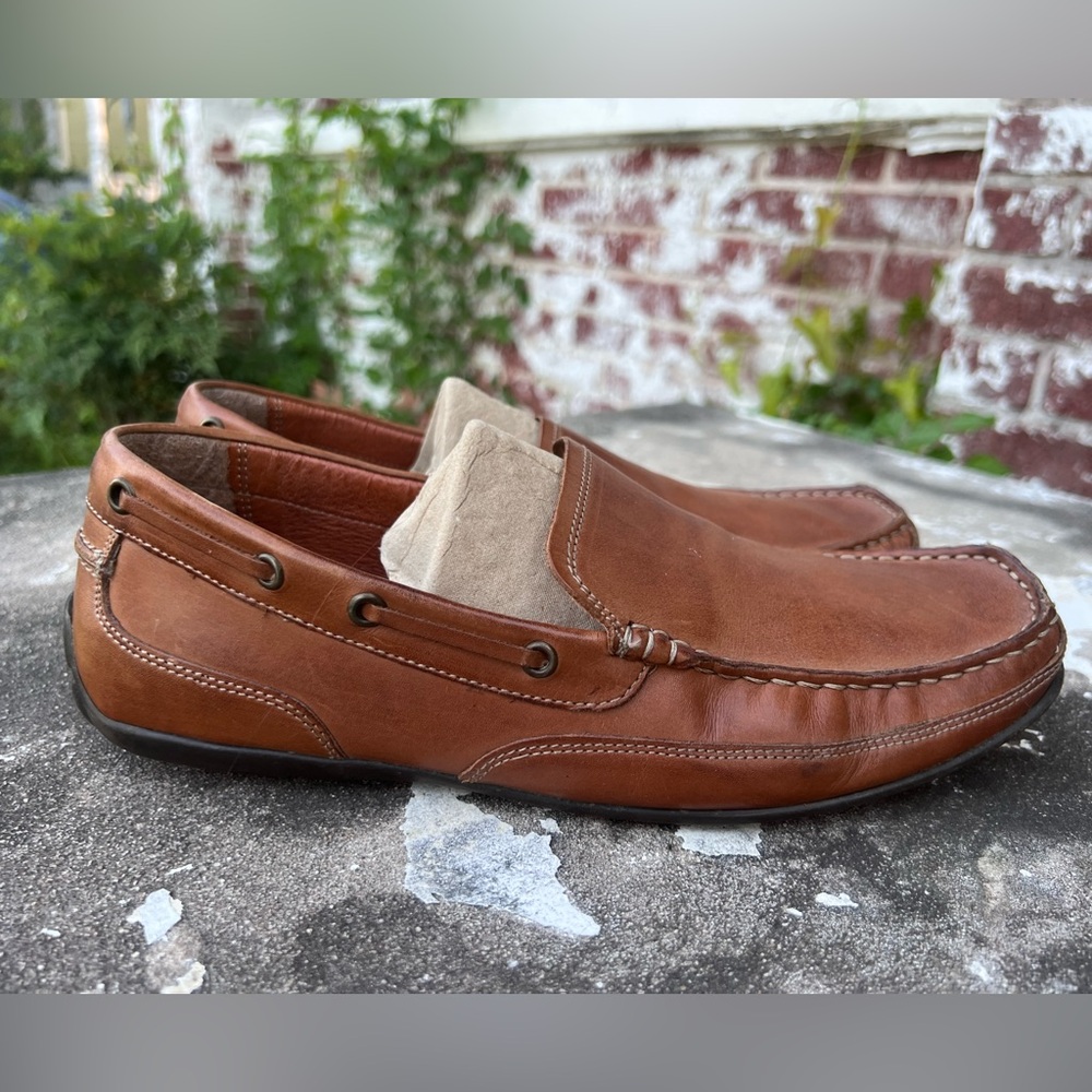 BASS HANK LOAFERS Men’s Sz 9M Saddle Brown Dress Shoes Leather Upper and Lining